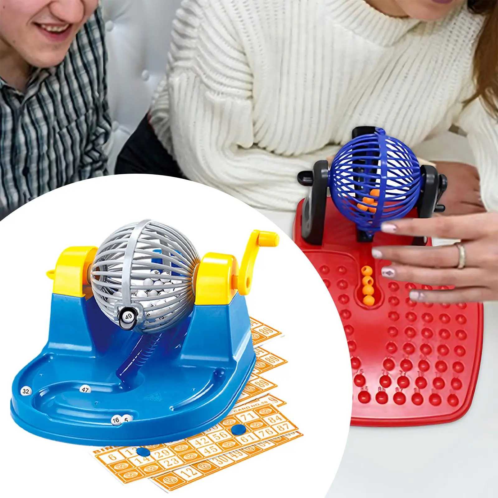 Lottery Machine 72 Bingo Cards with 90 Lottery Numbers Ball Lotto Game for Partys Kids Restaurants Large groups Children