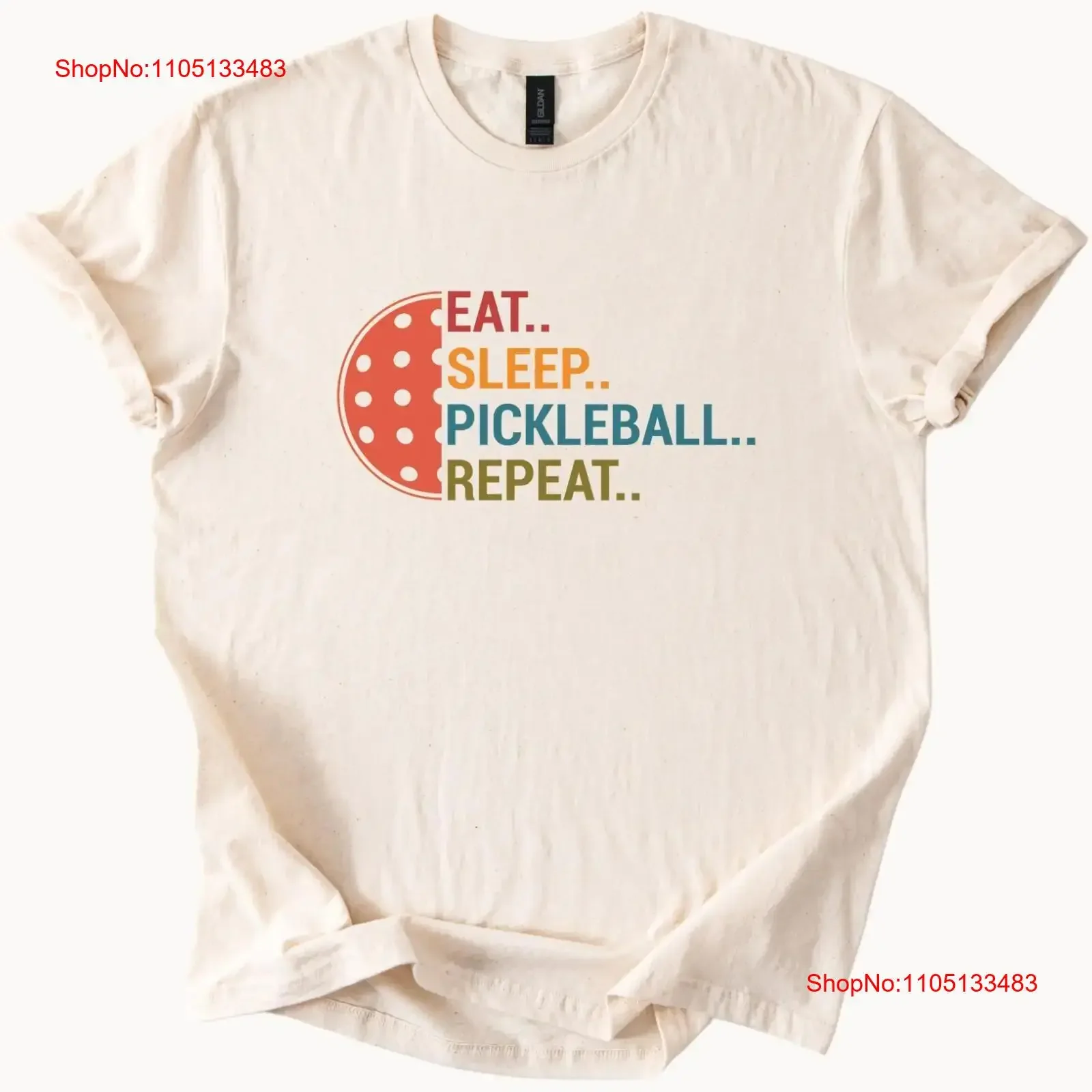 

Pickleball T Shirt Eat Sleep Repeat Funny Player vintage Washed Casual Stylish Soft designer clothes streetwear