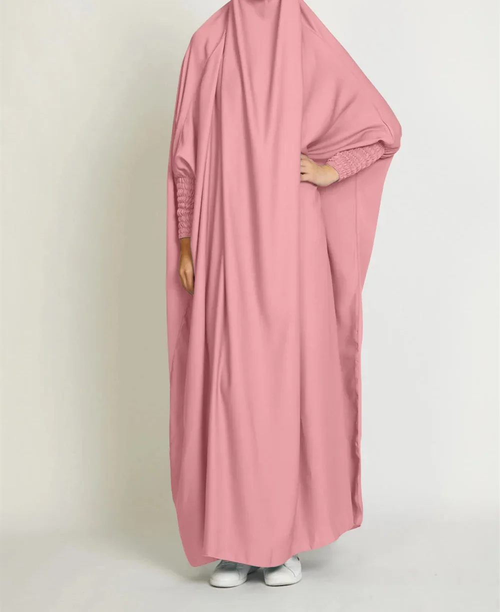 Hooded Abaya Muslim Women Prayer Garment Hijab Dress Arabic Robe Overhead Kaftan Khimar Jilbab Eid Ramadan Gown Islamic Clothes