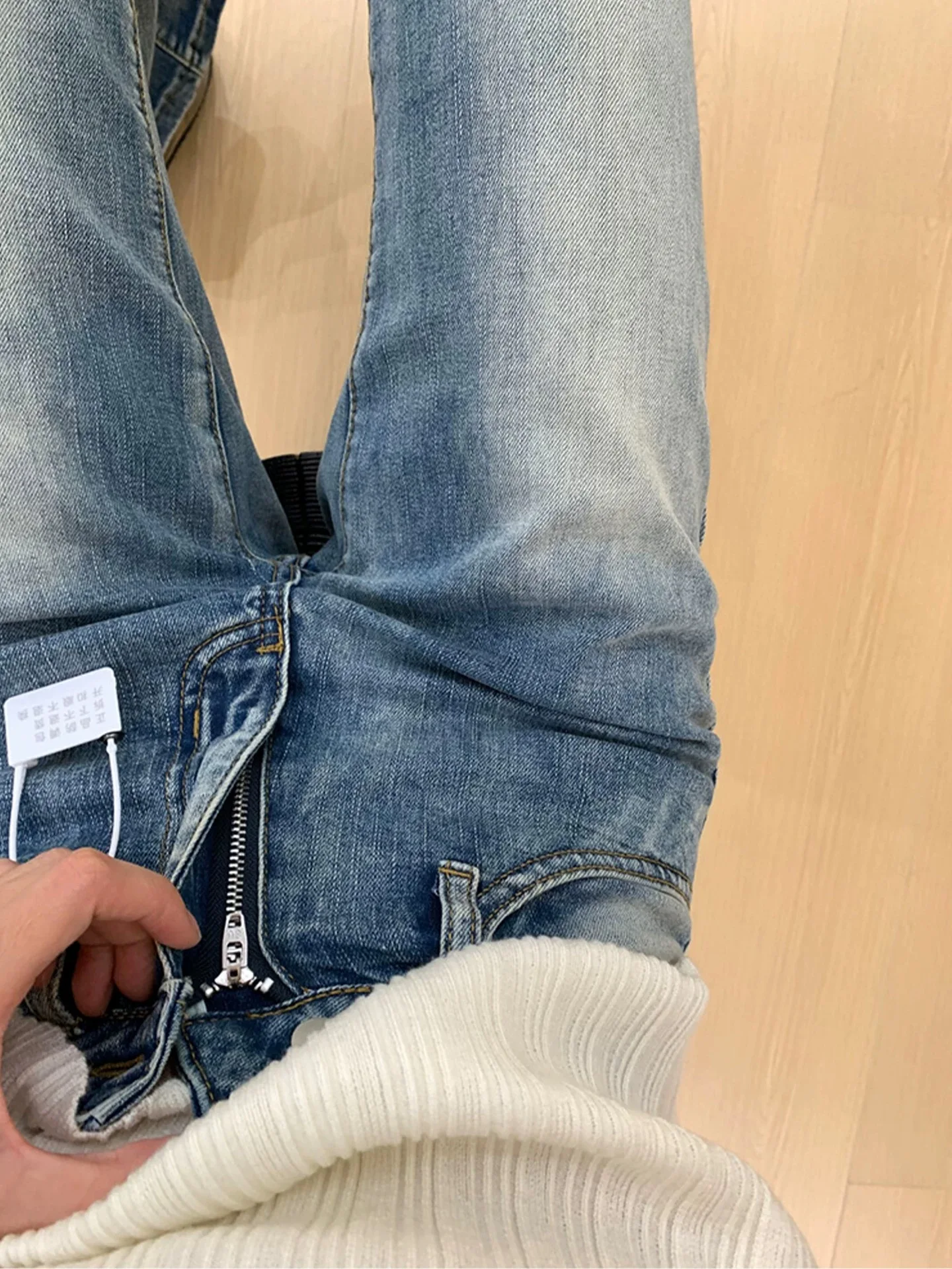 Dames jeans met lage taille Y2K gewassen broek slim fit licht flare Amerikaans