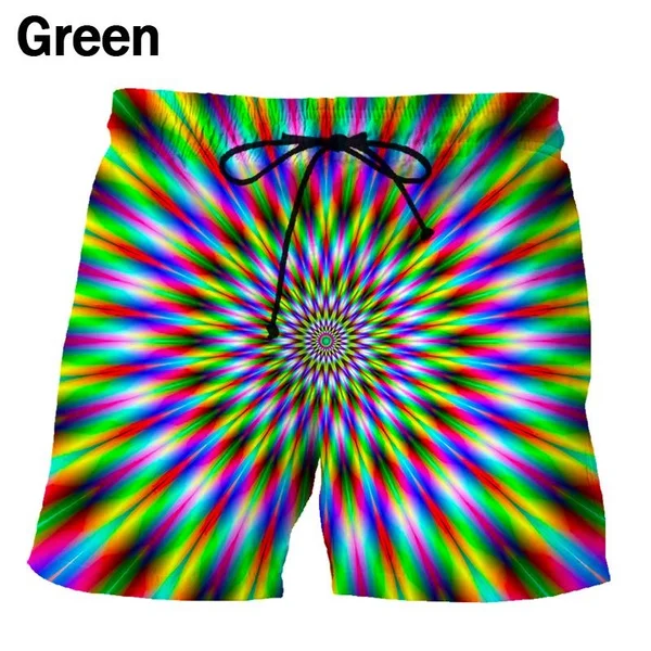 Men's Fashion Cool Vertigo and Hypnosis Graphic Shorts Summer Hip Hop Personality Beach Outdoor Shorts