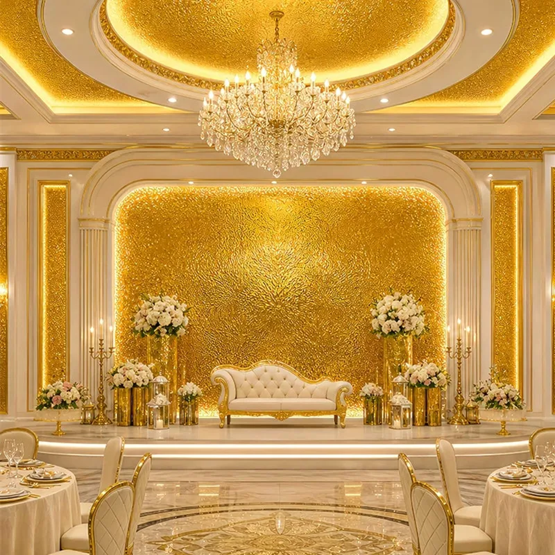 60/120CM Wide Gold Silver Water Ripple Self-Adhesive Wall Stickers Metallic Color Home Decoration Mirror Sticker