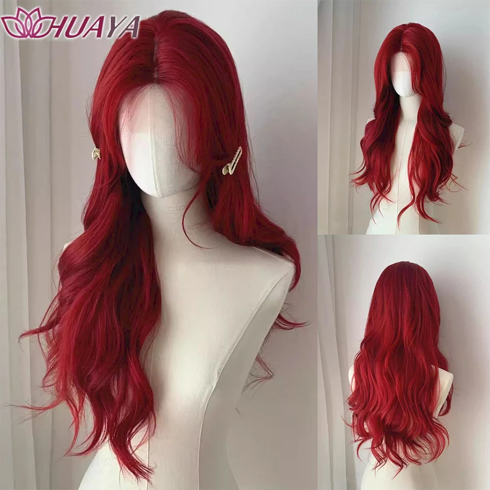 Synthetic Long Wavy Full Wig for Women, Side Part Loose Wave Cosplay Party Fashion Wig