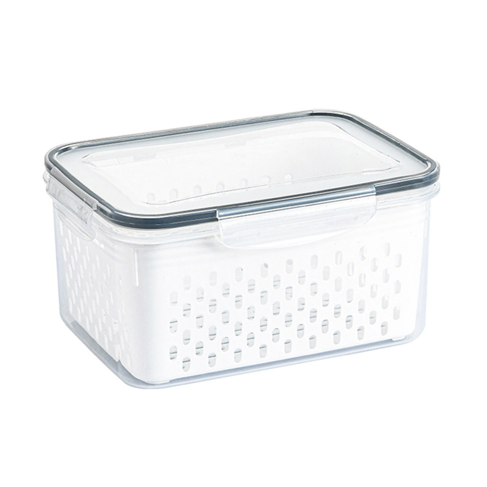 Refrigerator Preservation Storage Box Drain Basket Storage Containers Sealed Box Vegetable and Fruit Food Grade Drain Box