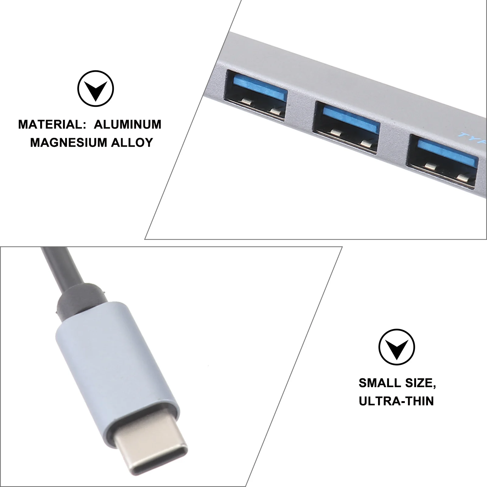 

4-Port USB Hub Type-C to 2.0 High Multi-Function Adapter Plug and Play for Laptop USB Hub Computer Accessories