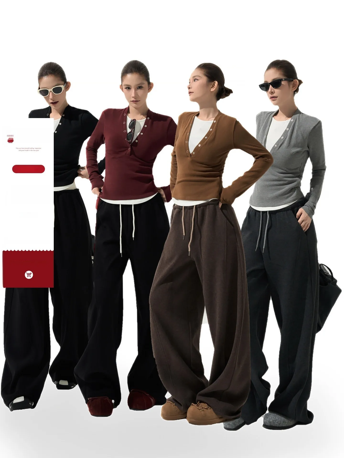 

Женская футболка с длинным рукавом и вставками на плечах, осенне-зимняя, приталенная, базовый слой, корейский дизайн, Guchonhong, повседневная одежда