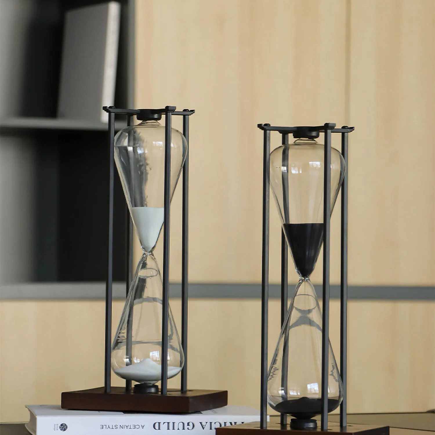 

Personalized Geometric Glass Hourglass Ornament Minimalist Modern Style Home Decor Items Room Decoration Countdown Originality