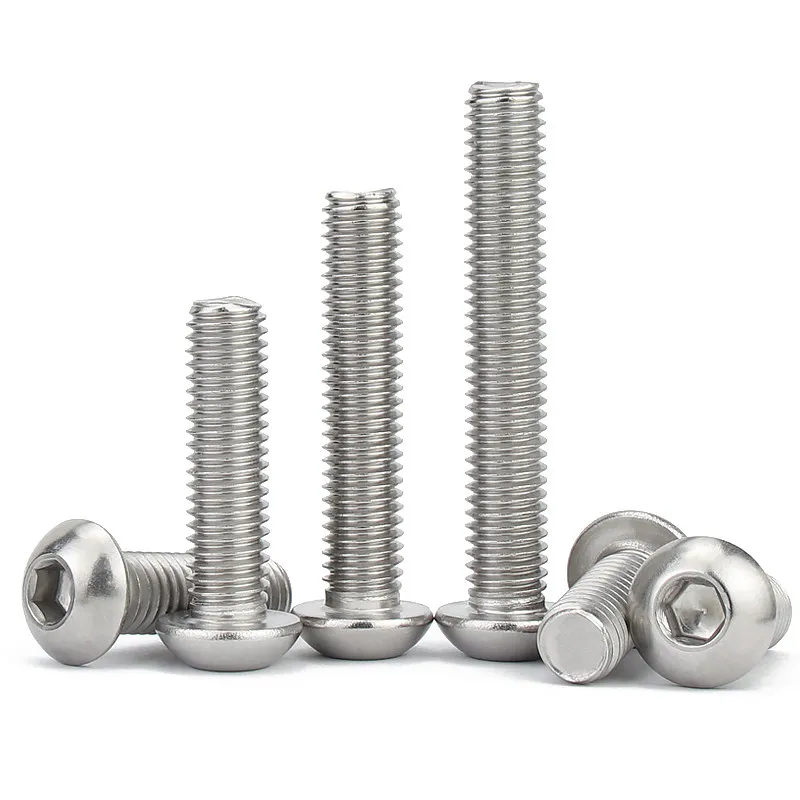 M2 M2.5 M3 M4 M5 M6 M8 M10 Hexagon Socket Round Pan Head Screw 316 Stainless Steel Allen Mushroom Head Button Head Bolt