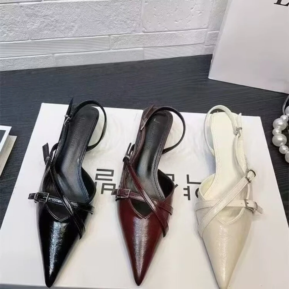 

Elegant Party Dress Shoes for Women Sandals Women's Pointed Toe Heels Designer Stripper Shoe Talon Low Heels Pumps Zapatos