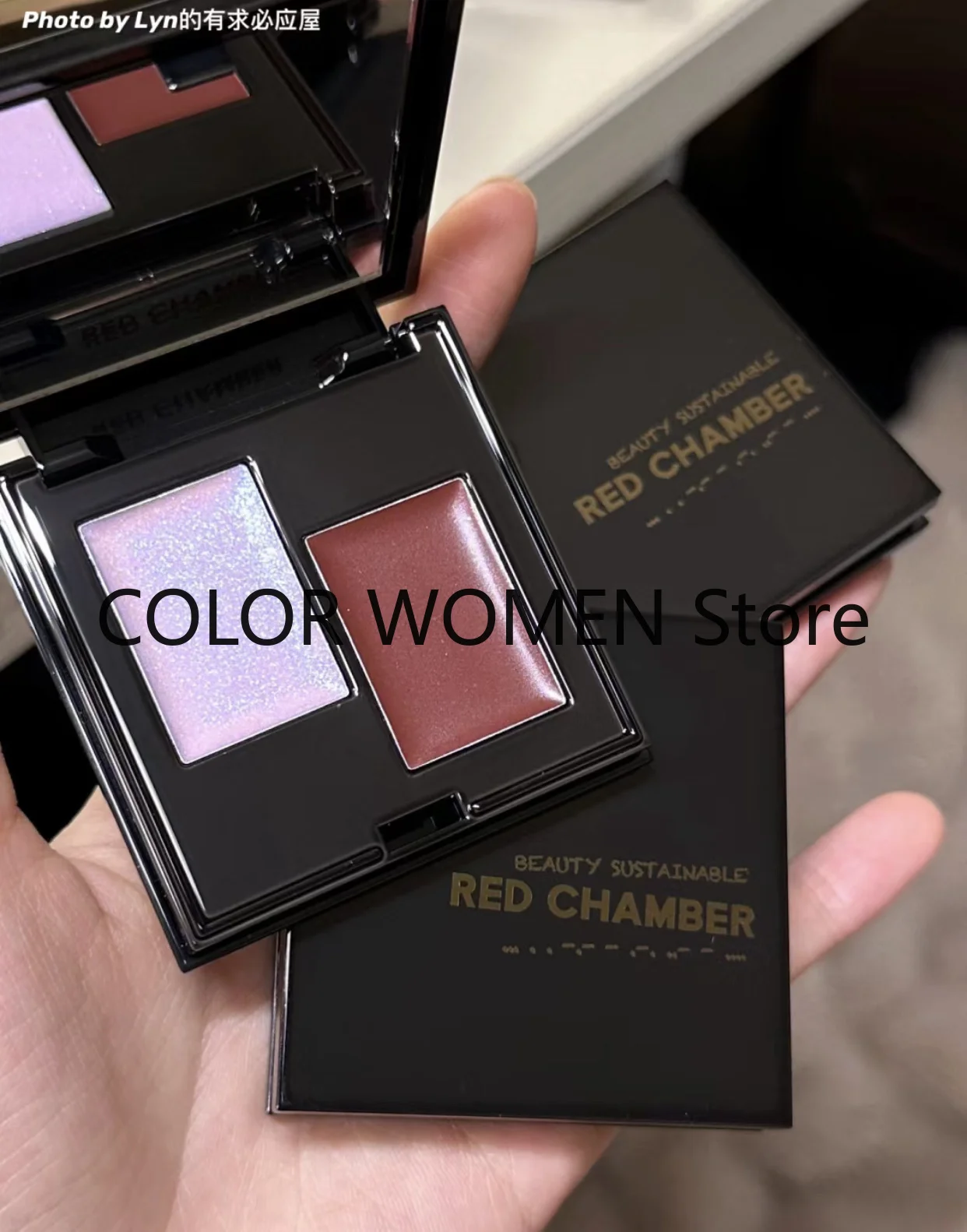 Red Chamber Two-tone Multi-purpose Blush Highlighter Cream Face Cheek Pigment Long-lasting Nude Makeup Cosmetic