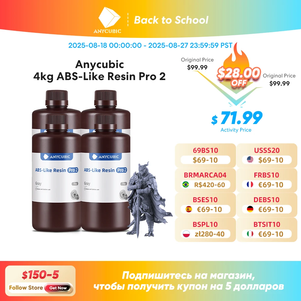 

ANYCUBIC LIke ABS Pro 2 405nm 3D Printer UV Resin For LCD SLA DLP Printers Quick Curing Liquid Bottle Resina For Photon Mono 2