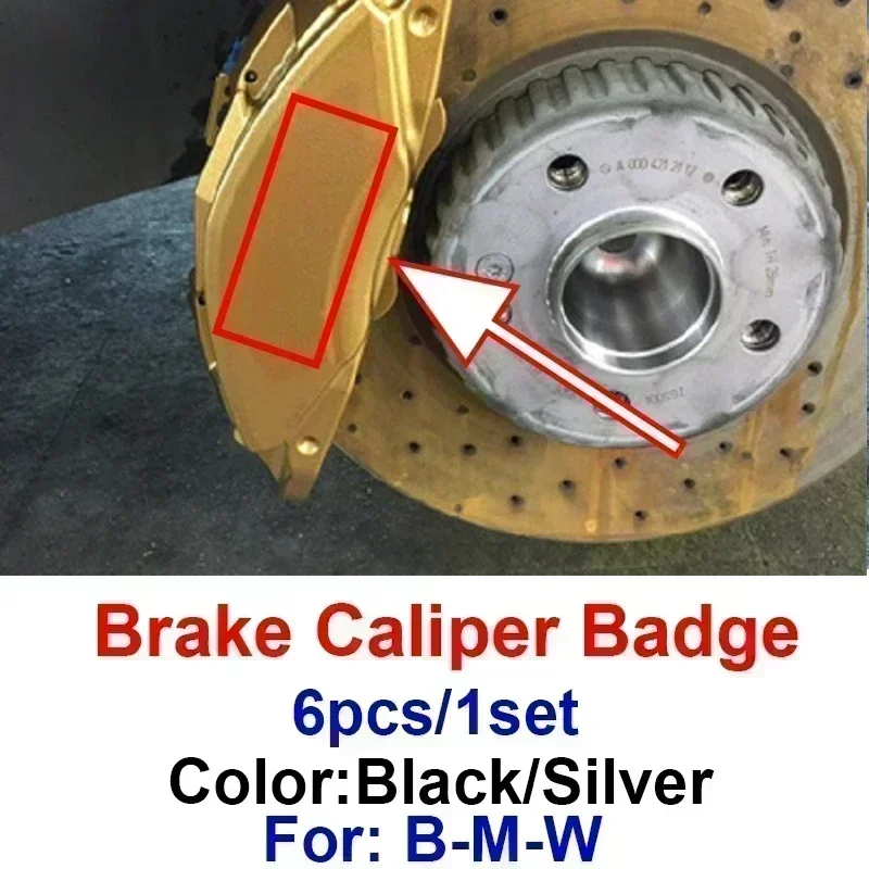 6PCS Car Brake Caliper Sticker Heat Resistant Decal For M Bmw X1 X3 X5 X6 X7 E30 E90 M3 E84 E83 F25 E91 E60 F15 F16 E70 F30 F20