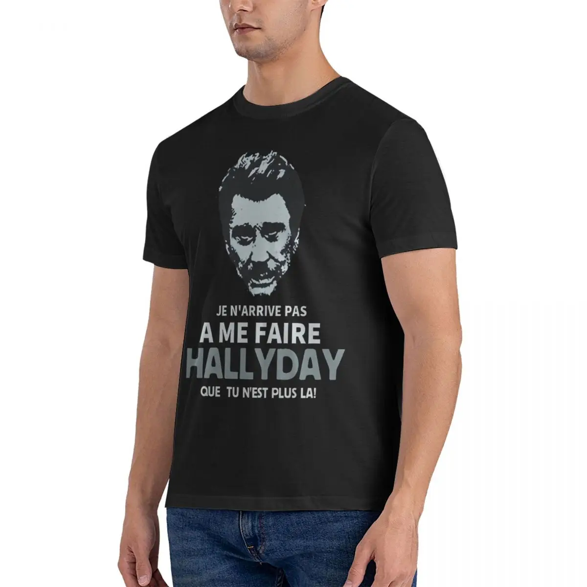 Hallyday Singer Men's T Shirts Johnny Hallyday Funny Tees Short Sleeve O Neck T-Shirt 100% Cotton Graphic Printed Tops