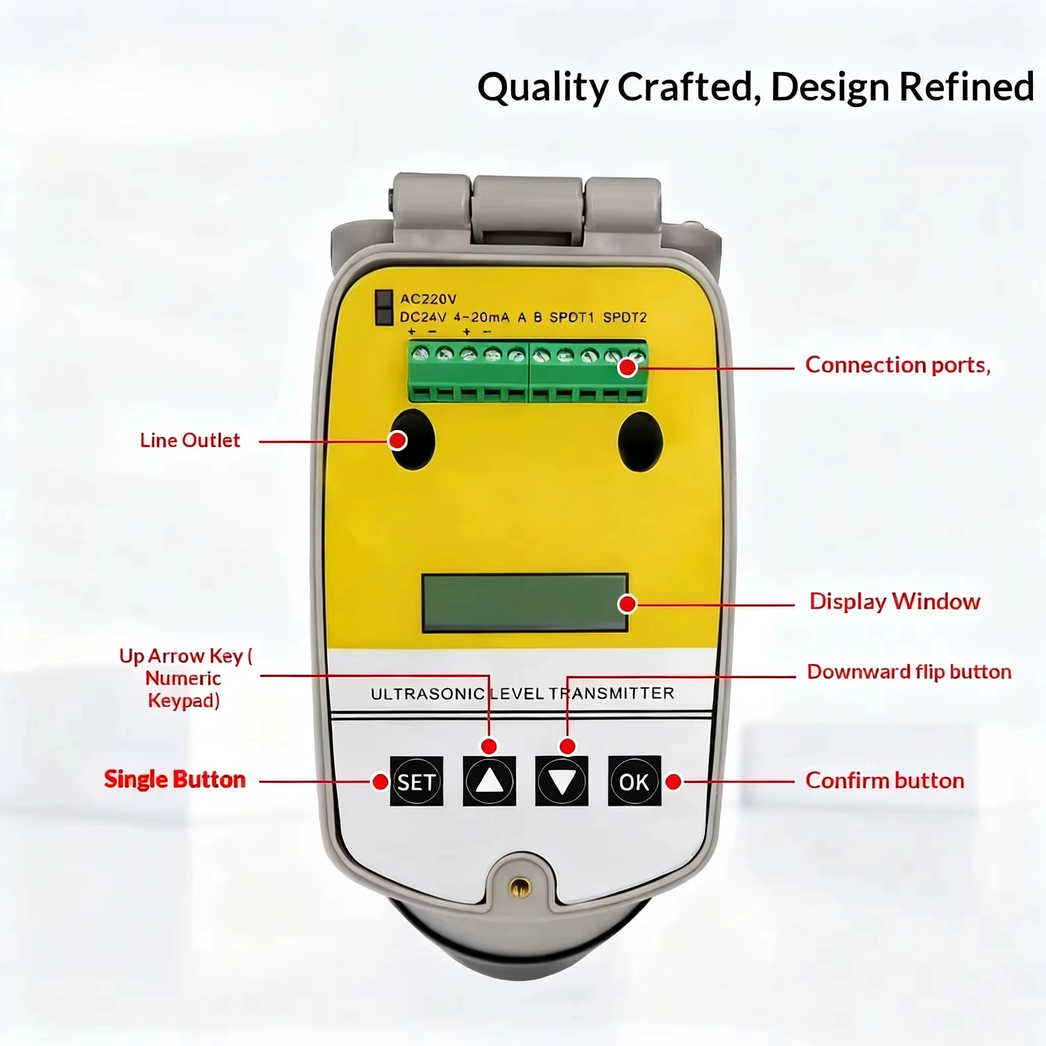 

Hot Sale Integrated Ultrasonic Intelligent Digital 4-20mA Water Level Sensor