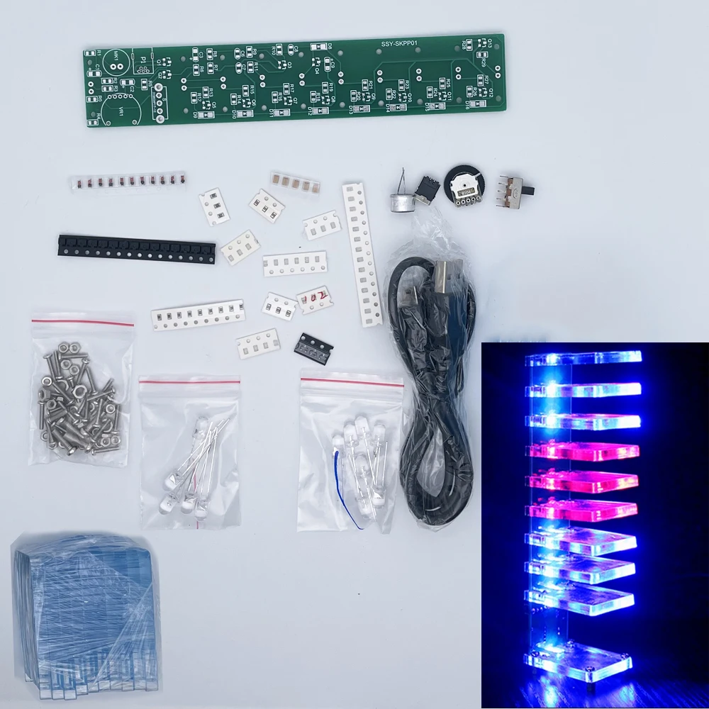 diy electronic kit LED Voice Control Spectrum Light 10 segments SMD diy soldering project