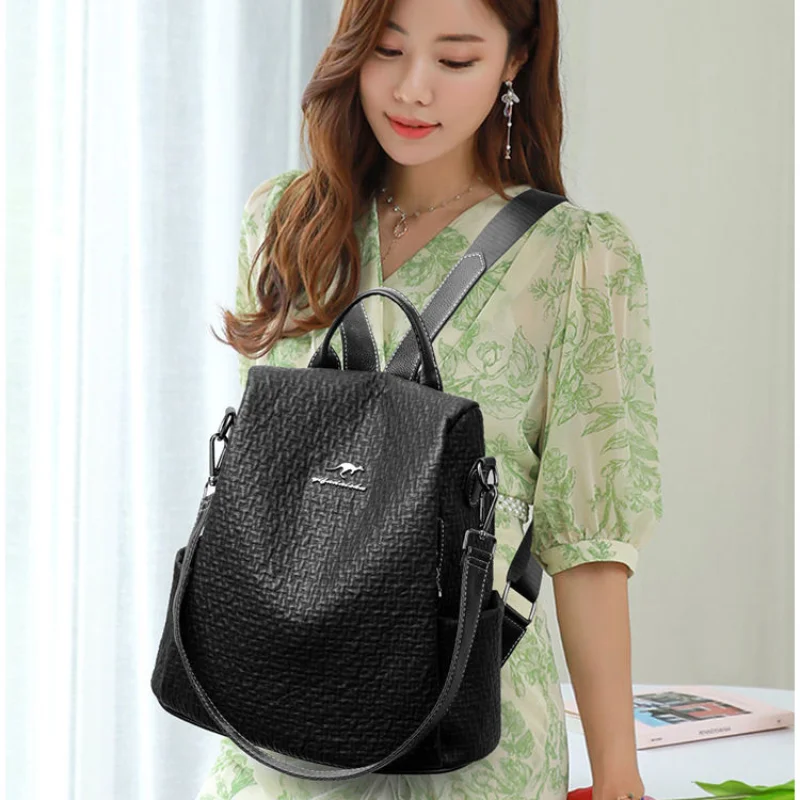 Brand Authentic Large Capacity 2024 New Women's Leisure Fashion Trend Fold Cortex Zipper Water Resistant Backpack Advanced Sense