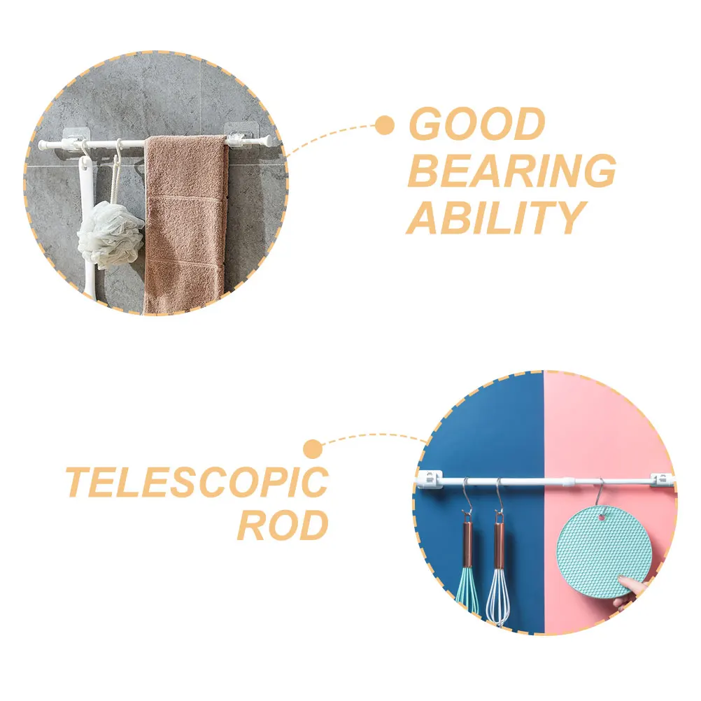 

Extendable Clothes Rail 40-70cm Tension Rod No Drill Curtain Rods Heavy Duty Rust Resistant Smooth Surface Multifunctional