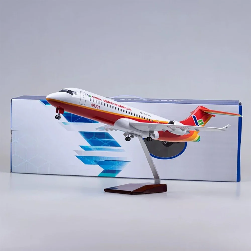 47cm Commercial Aircraft Arj21 Plane Model Civil Aviation Airplane Airliner Fan Gift Ornament With Wheels And Lights Home Decor