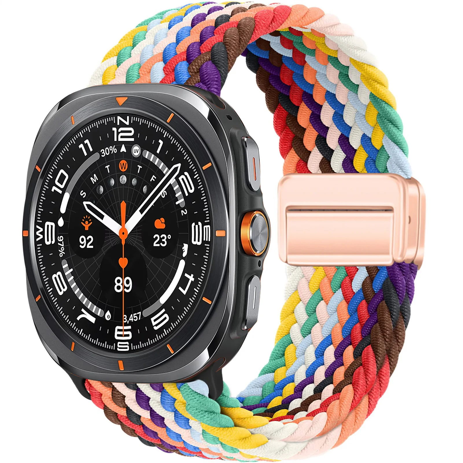 Nylon-Magnetschnallenarmband für Samsung Galaxy Watch Ultra 47 mm geflochtenes Solo-Loop-Armband für Galaxy Watch Ultra 47 mm Correa – Detail 11