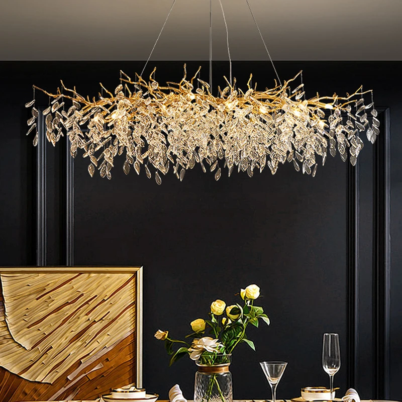 

Nordic Modern Luxury Crystal LED Chandelier Bedroom Bar Hall Pendant Lamp Interior Lighting Design Home Decoration Lusters