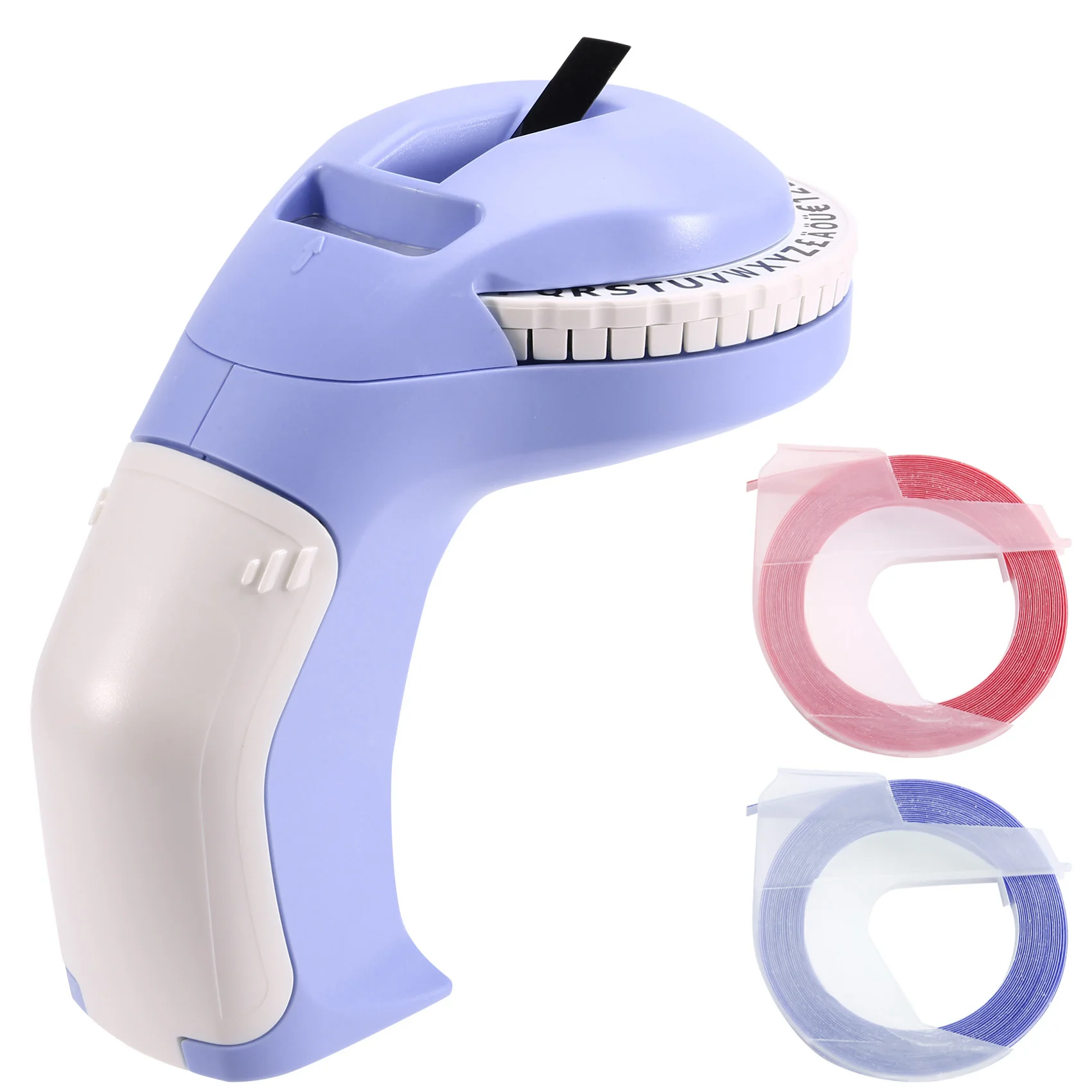 A17G Portable 3D Embossing Label Printer DIY Manual Label Printing 12965 Manual Typewriter Purple