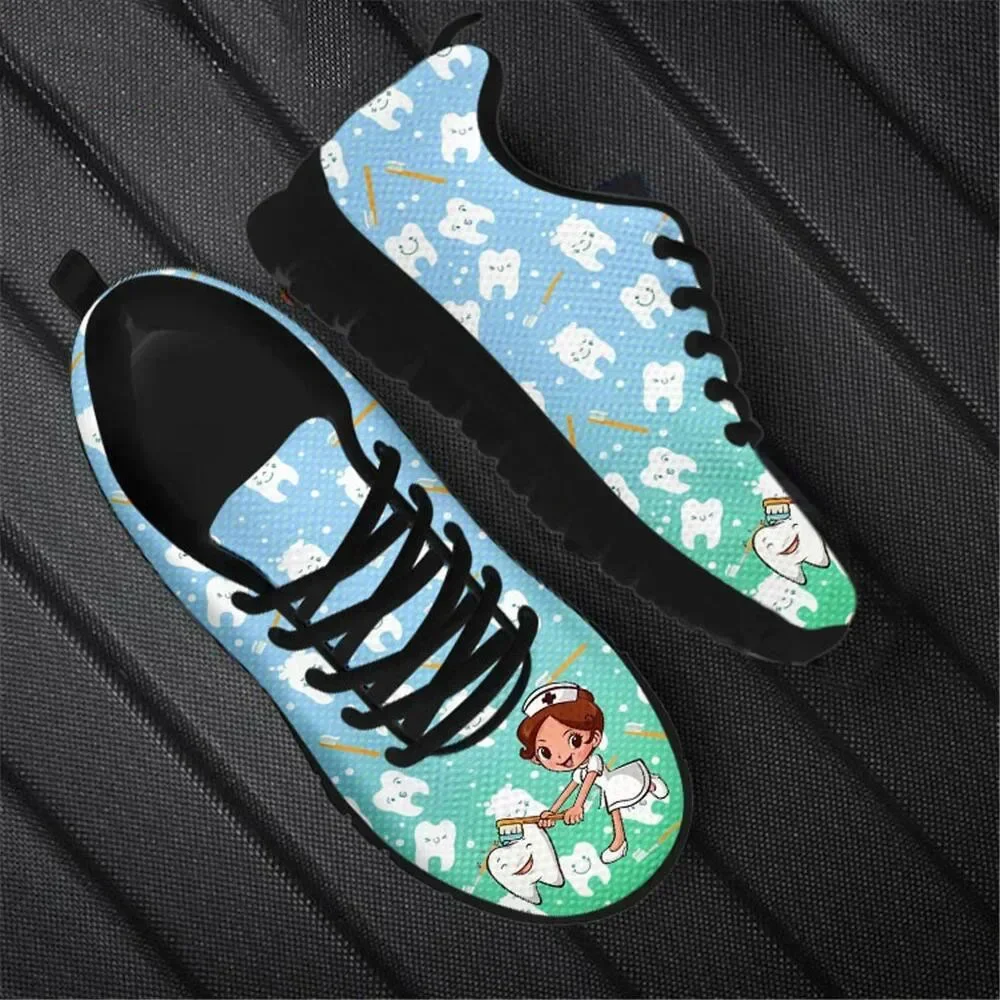 Golden Floral Baroque Autumn Flat Shoes Nurse Women Retro Sugar Skull Female Sneakers Breathable Mesh Flats Female Shoes