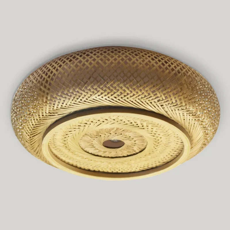 Imagem -04 - Rattan Vime Luz de Teto Lâmpada Pingente Sombra Home Room Decor Madeira de Bambu Arte Suspenso Lustre Luminária 40 50 60