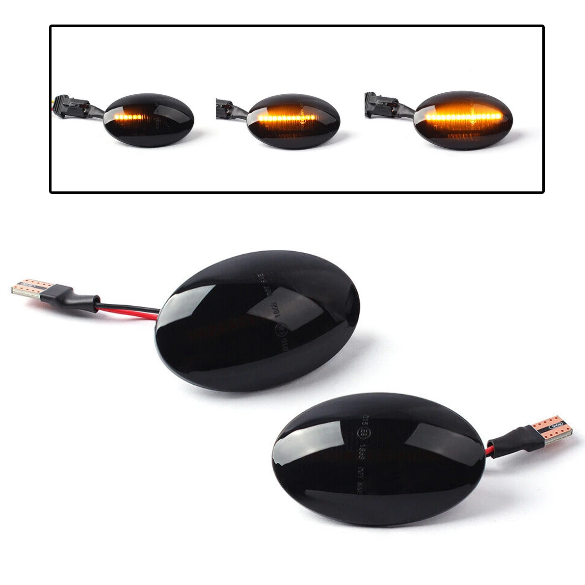

Pair Black Lens Dynamic LED Side Marker Fender Turn Signal Light Indicator Fit for Opel Corsa B C Astra F Combo B C