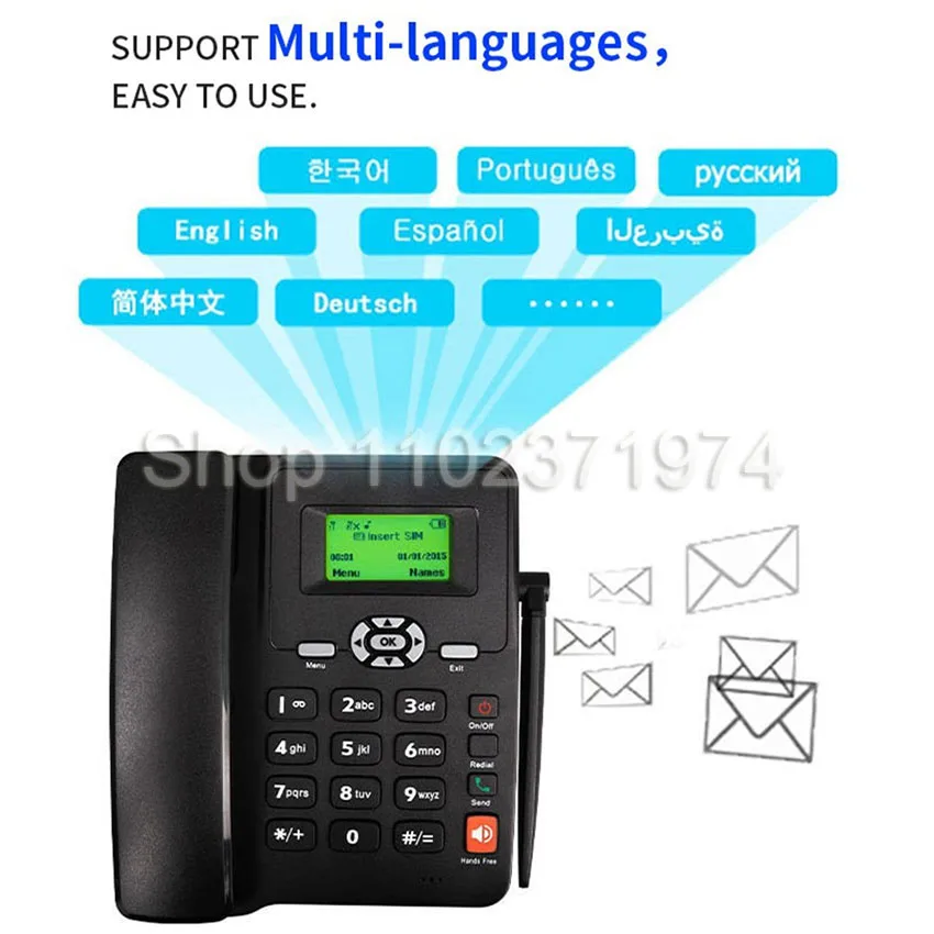 GSM Quad Band Desk Phone Wireless Dual SIM Card slot 6588 Deskphone