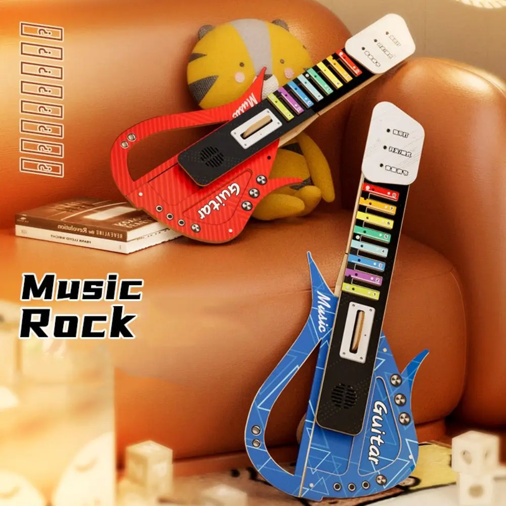 

Wooden DIY Technology Electric Guitar Sound Montessori Children's Music Guitar Toy Interactive Puzzle Music Instrument Toys