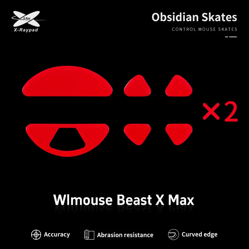 Xraypad Obsidian Skates for Wlmouse Beast X Max X-raypad Wlmouse Beast X Max Mice Glide Feet