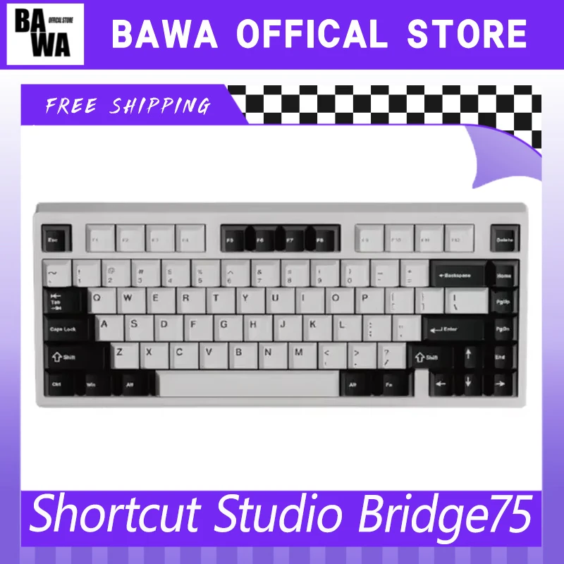 

Shortcut Studio Bridge75 Mechanical Keyboard Wireless Keyboards Aluminium Alloy 2.4G 3mode RGB Customize Bridge 75 Game Keyboard