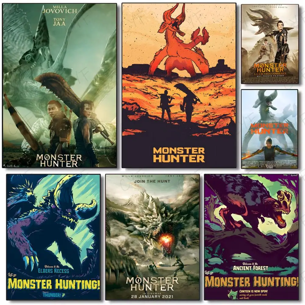 Action Role-playing Game M-Monster Hunter Poster Poster Painting Wall Art Mural for Living Room Home Decor and Gifts