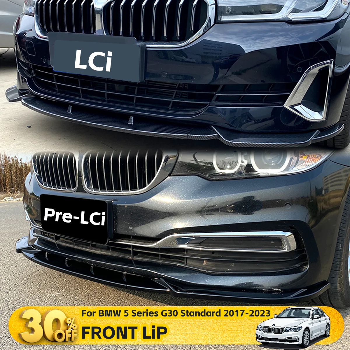 

For BMW 5 Series G30 G31 Stantard 525i 530i 530e 520d 530d 2017-2023 Front Bumper Lip Spoiler Splitter Diffuser Body Kit Tuning