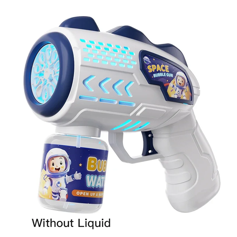 Pistola a bolle elettrica per astronauta per bambini, macchina a bolle giocattolo, soffiatore automatico di sapone con luci, giochi estivi per feste all'aperto, chi