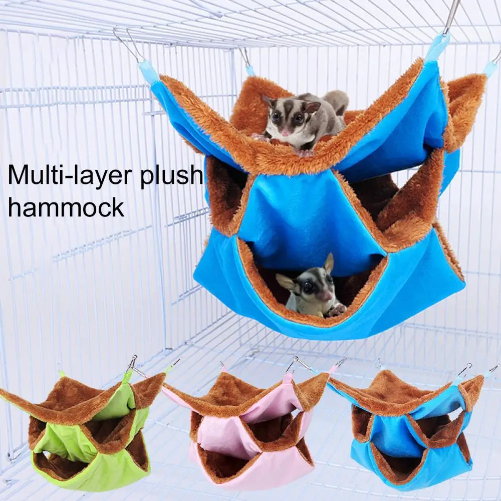 3 Layer Thick Plush Warm Bed Rat 30*30cm Hammock Hanging Nest Hamster Sleeping Bag House For petits animaux pet accessories