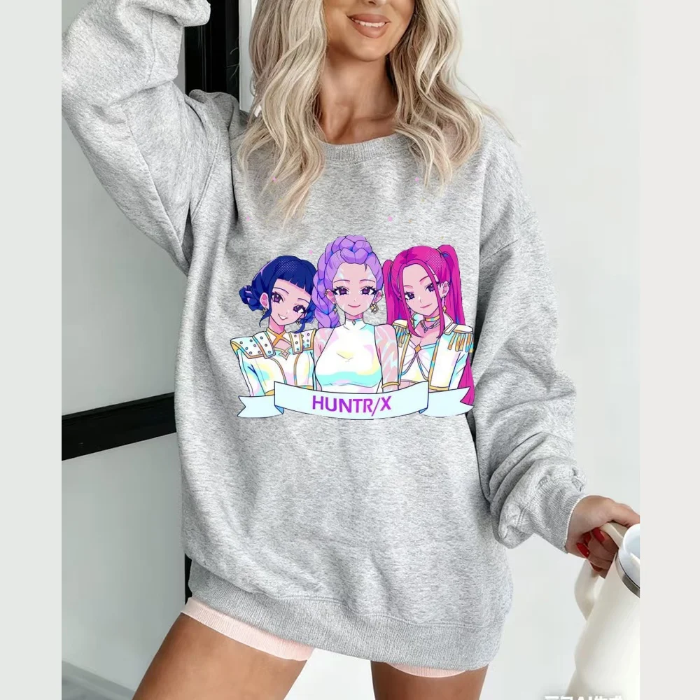 2025 سخونة KPop شيطان هنتر كنزة صوفية قطنية/بلوزة قطنية ريترو عادية بالإضافة إلى المخملية سماكة الخريف والشتاء عناصر الموضة