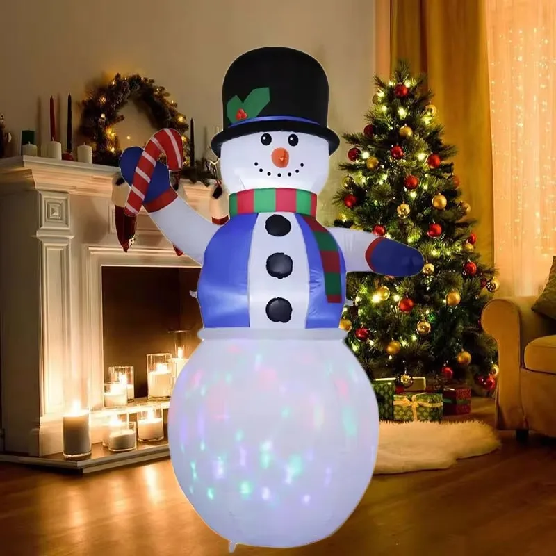 

1,8 м, Рождественский надувной снеговик со светодиодной подсветкой, надувная модель, праздничное украшение, подарок, для улицы, для помещений, Фотофон для двора