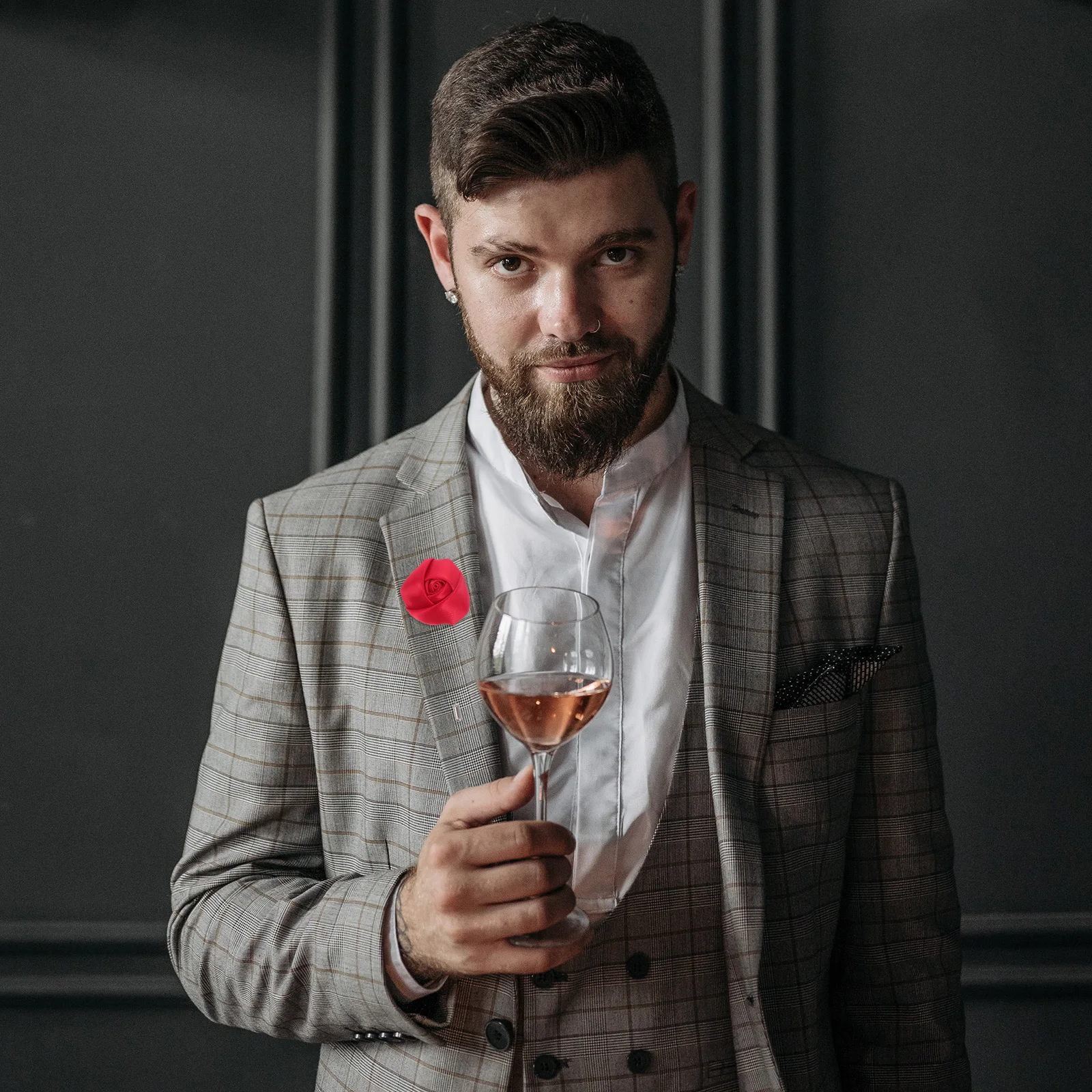 

4Pcs Romantic Rose Flower Brooch Cloth Art Handmade Corsage Men Suit Party Xmas Gift Accessory Men Brooches Rose Corsages