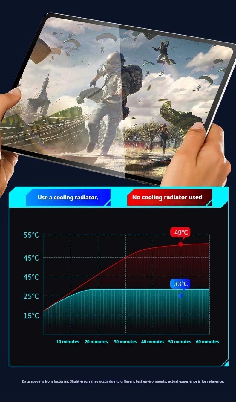 New 45W Semiconductor Tablet Cooler Large Area Powerful Cooling Magnetic RGB Phone Cooler for Pad/Gaming Phones with Lights