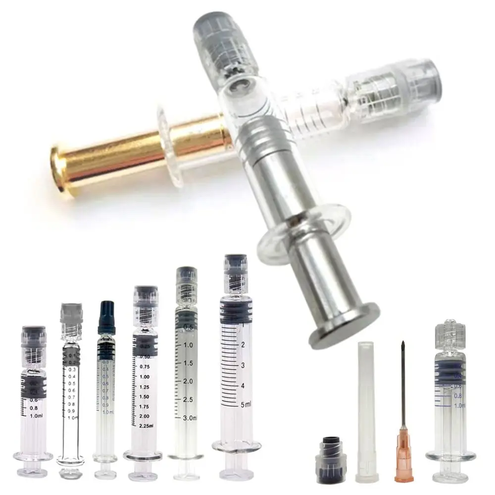 

1ML / 3ML / 5ML Portable Industrial Dispensing 1ML /3ML /5ML Liquid Dispenser Luer Lock Syringe Glass For Refill Cosmetic Oil