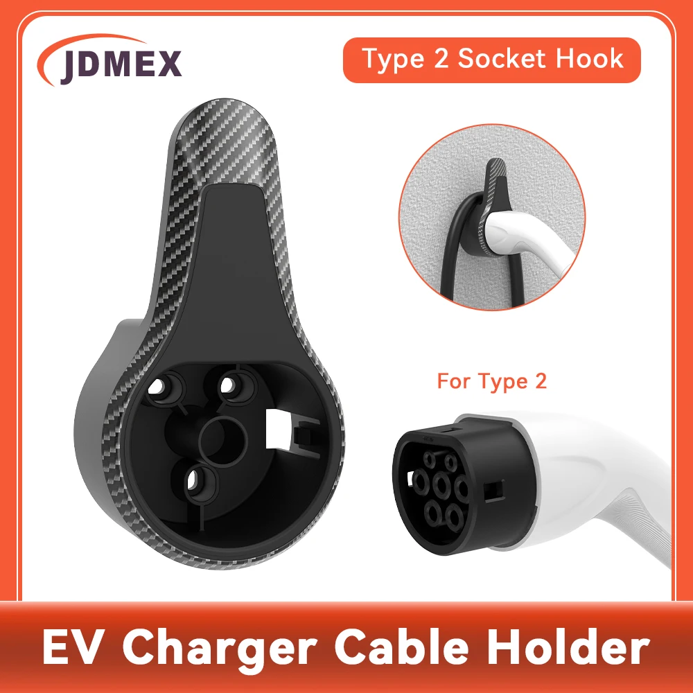 JDMEX EV Charger Plug Holder Type2 / Type1 /GBT Connector Socket Plug Extra Protection Wallbox Electric Charging Cable Bracket