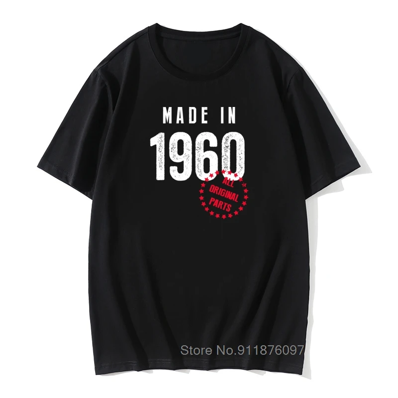 

61th Birthday Present Design Cotton O Neck Tshirt Made In 1960 T Shirt Born Mans 61 Years Daddy Father Retro Tees Gift