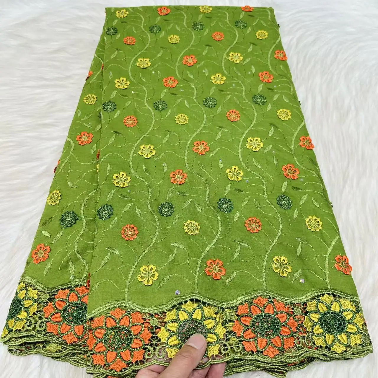 Swiss Voile Lace In Switzerland With 3D Flower Applique Stones 2026 Super Quality African Lace Fabric For Wedding Lace Dress