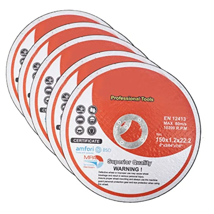 

Pack Cut Off Wheel 6 Inch x 0.045 Inch x 7/8 Inch Metal and Stainless Steel Cutting Discs Fit for Angle Grinders