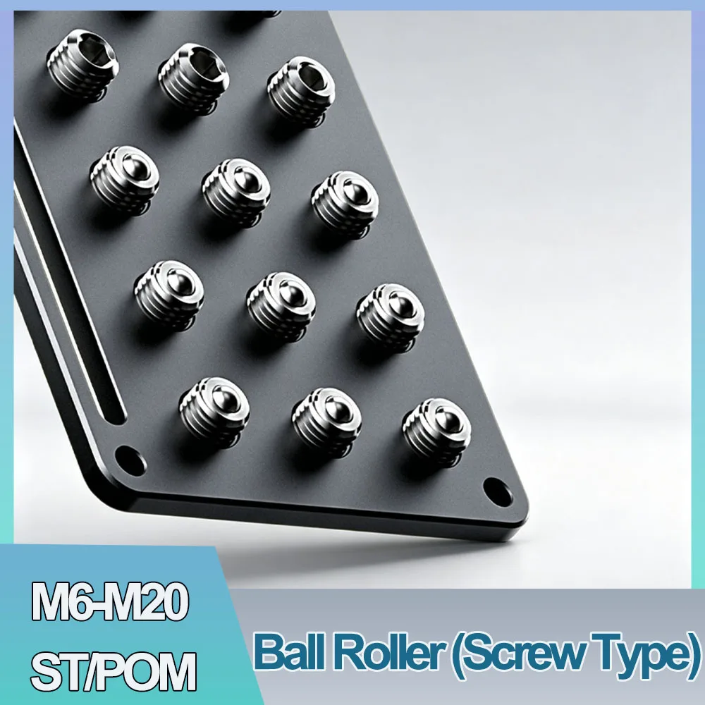 Ball Transfer Unit Bull Eye Bearing Stainless Steel POM Universal Conveyor Ball Roller With Set Screw