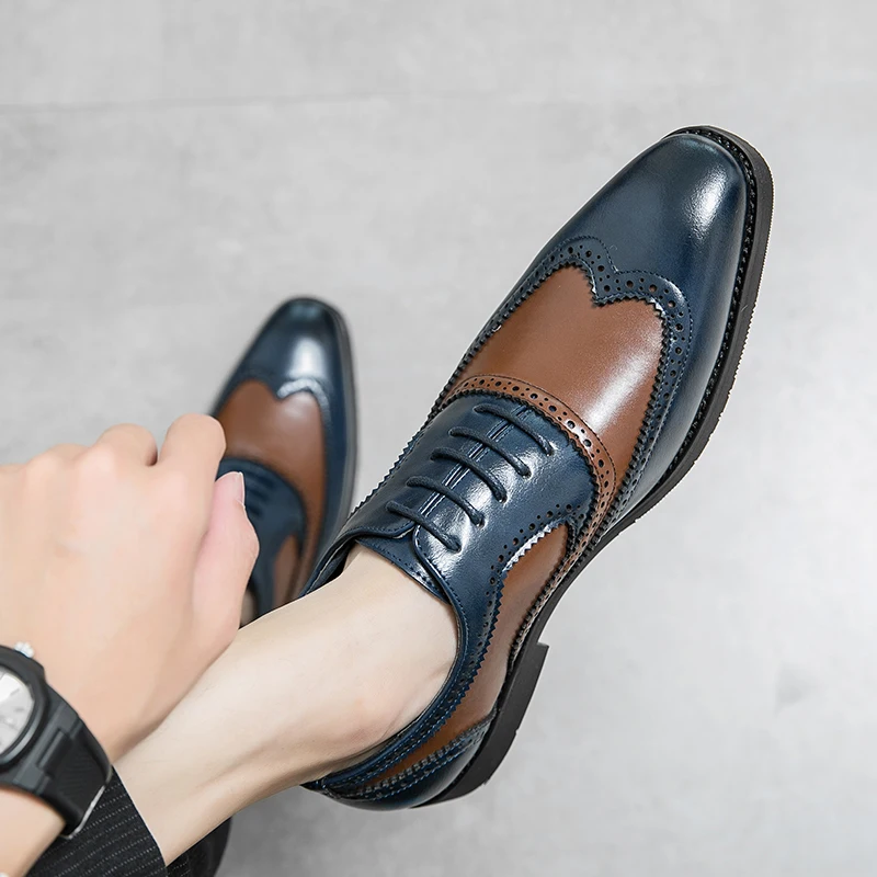 Europäische Station Mode Block Schuhe Männer spitz schnüren Business Office Kleid Schuhe Bankett Hochzeits schuhe Größe 38-48 Männer Schuhe