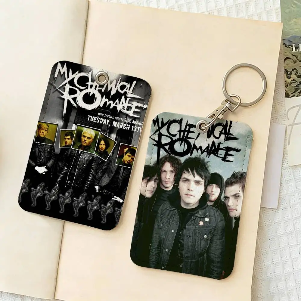 My Chemical Romance Rock Band PU Soft Leather Rectangular Key Card Holder Induction Elevator Protection Cover Youth Faion Accory