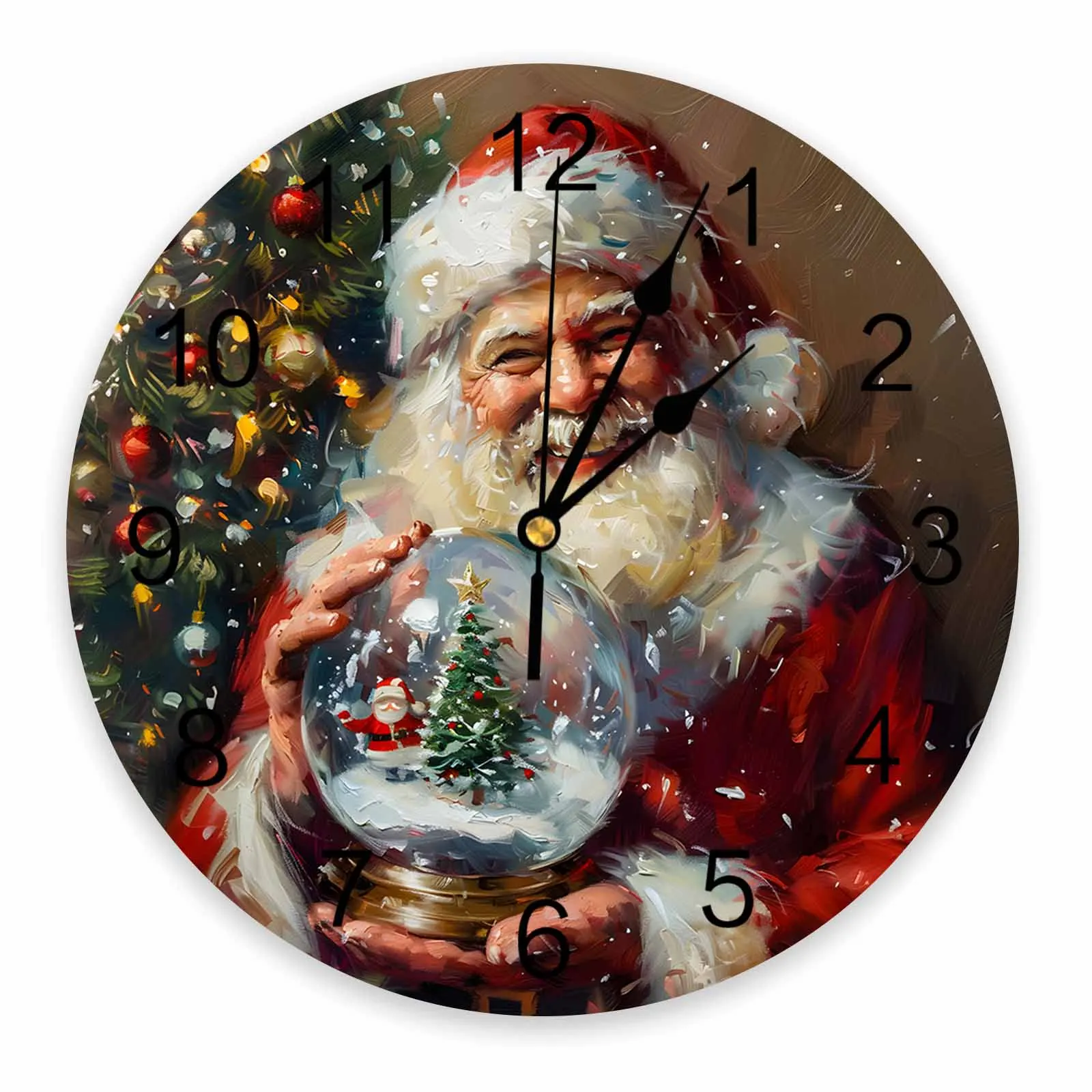 Christmas Santa Crystal Ball Wall Clock Large Modern Kitchen Dinning Round Wall Clocks Watches Living Room