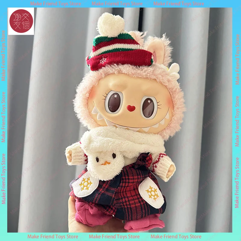 فقط لملابس Labubu 38 سم، دمية Mokoko، فستان عيد الميلاد، سترة لطيفة للفتيات، مجموعة ملابس هدية بدون دمية